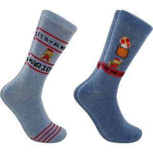 Nintendo It's a-me, Mario! Men's Crew Socks, 2-Pack, Shoe Size 6.5-12